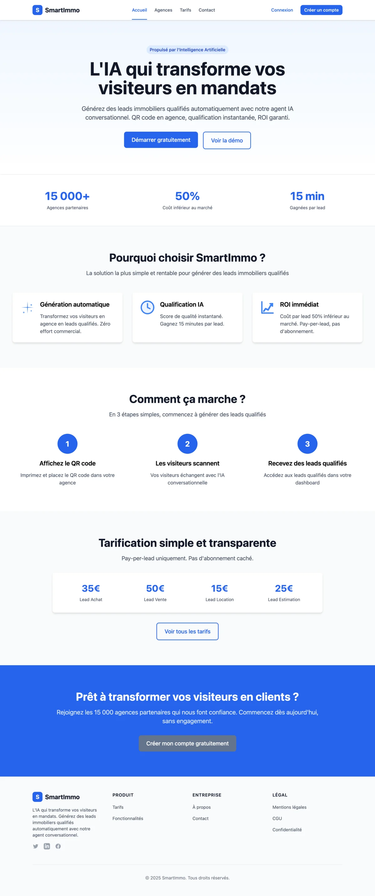 Interface principale SmartImmo